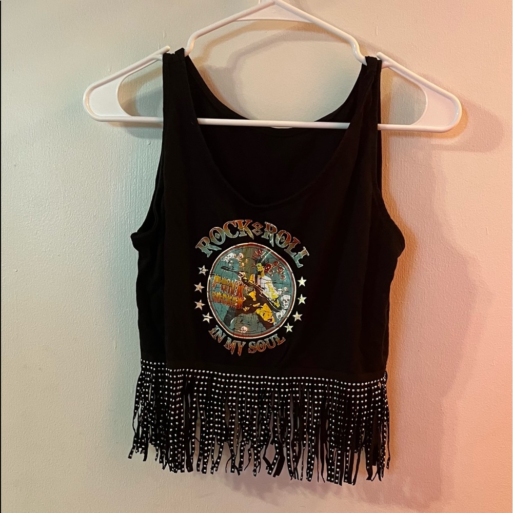 Fringe hem tank top